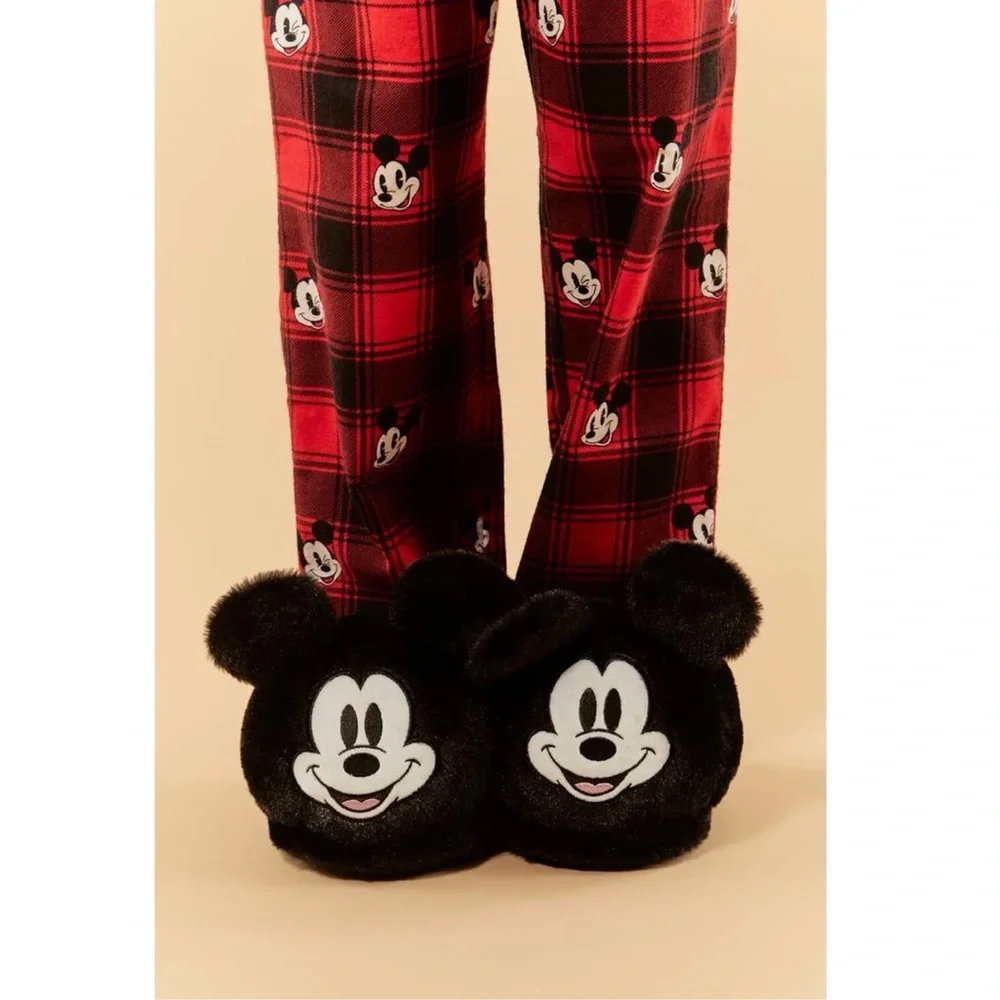 KIDS MICKEY MOUSE PLUSH HOUSE SLIPPERS SIZE SMALL